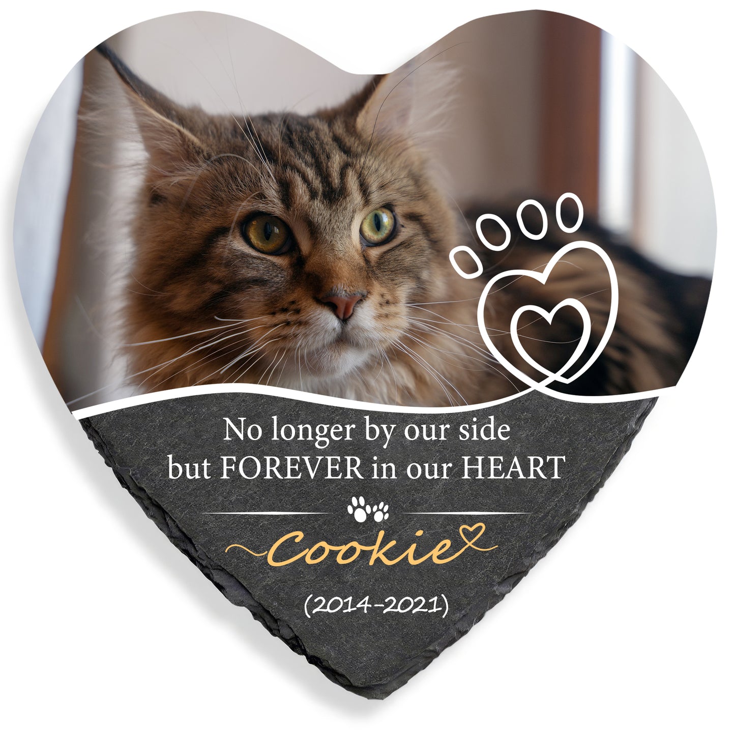 Perfectails Heart Pet Memorial (Paw & Double Heart) | Pet Sympathy Gift