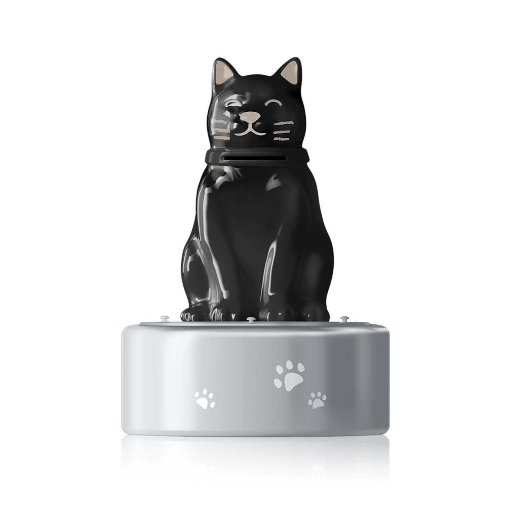 black cat urn front view