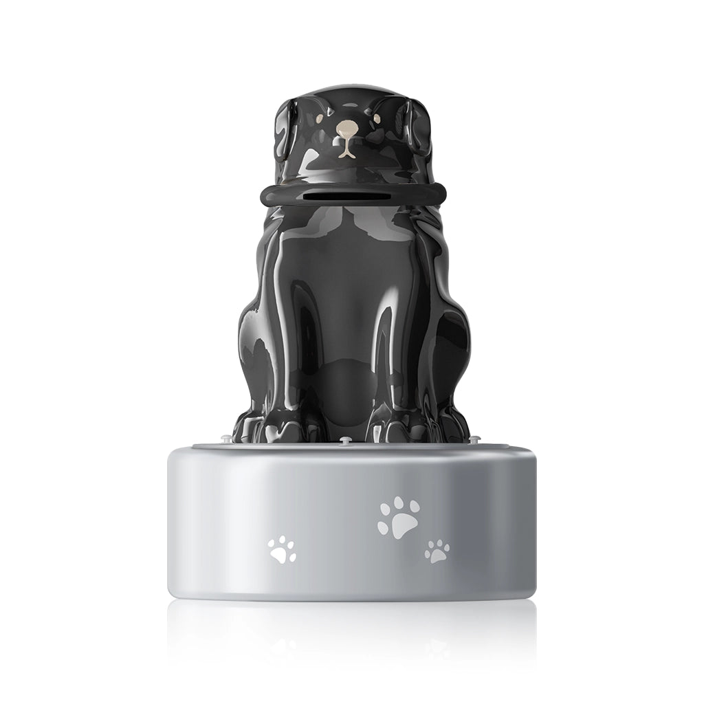 black dog urn front view