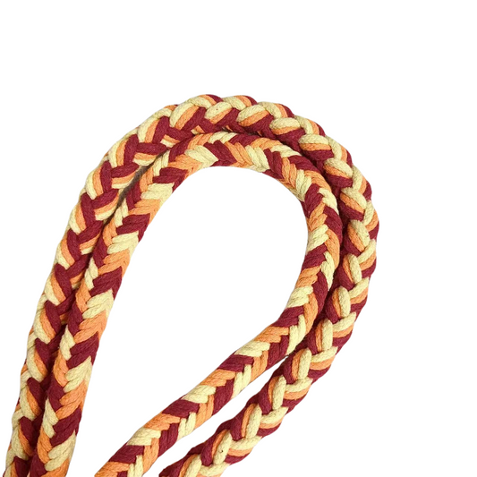 Orange & Red | 9-Flower Handwoven Decorative Dog Leash