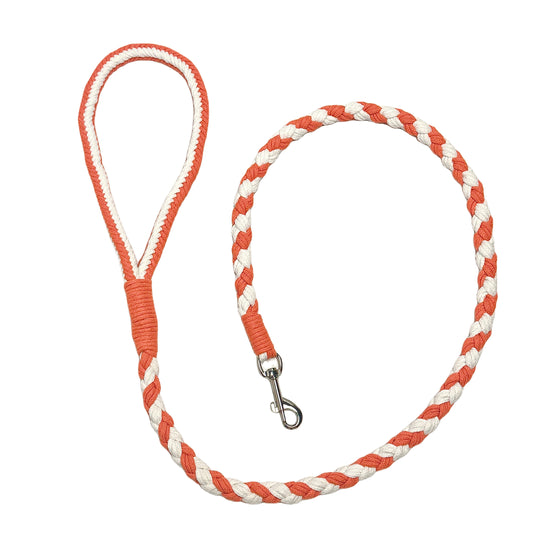 Orange & White | Handmade Rope Dog Leash