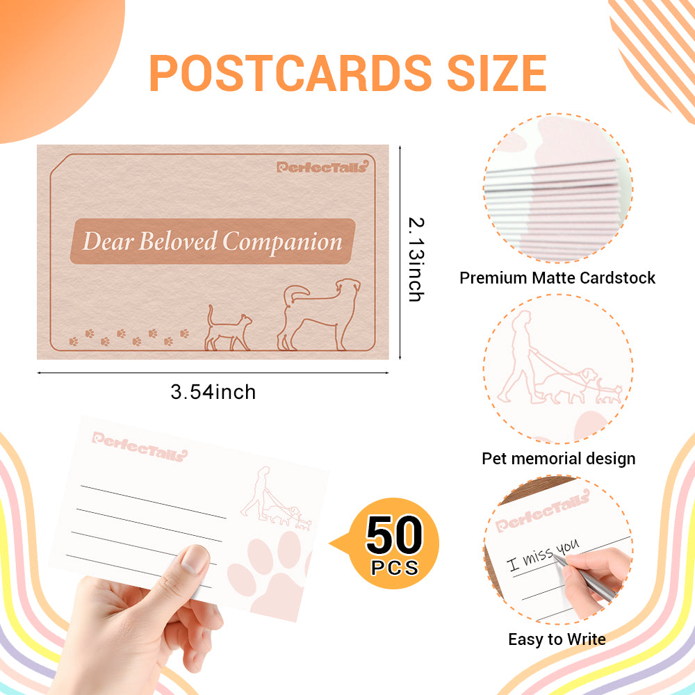 Memorial Postcards for Pet Urns – 50 Sheet Pack