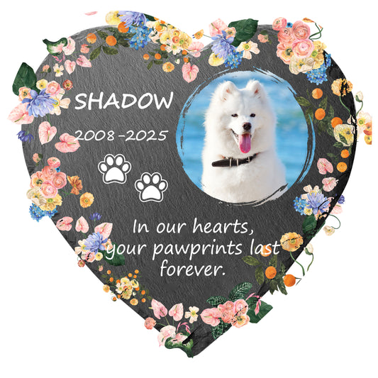 Perfectails Pet Memorial Plaques (Heart, Flower Wreath & Paw) | Pet Sympathy Gift