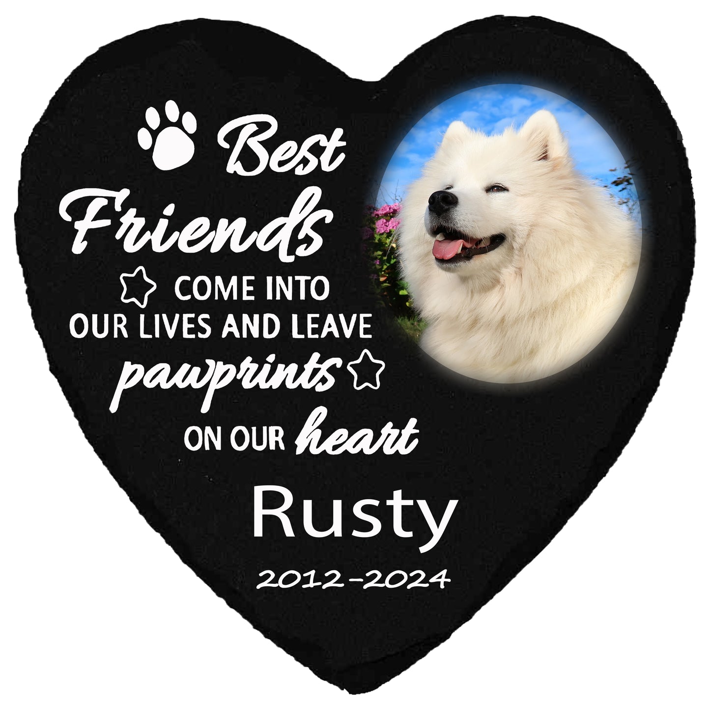 Perfectails Pet Memorial Plaques (Heart, Paw Print) | Best Friend Pet Sympathy Gift