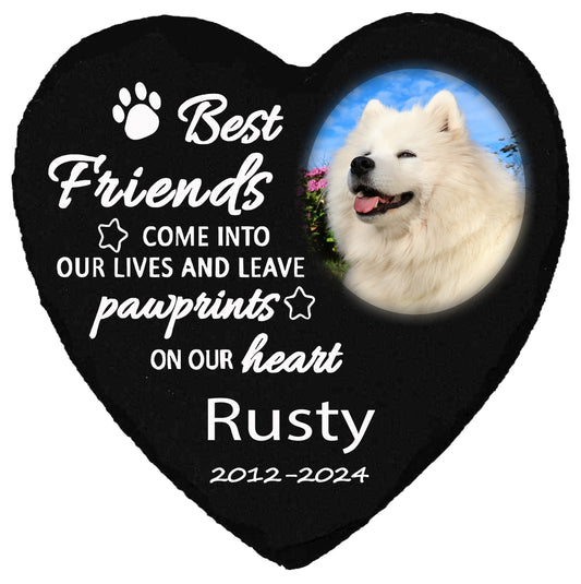 Perfectails Pet Memorial Plaques (Heart, Paw Print) | Best Friend Pet Sympathy Gift