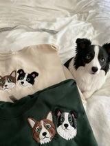 Custom embroidered pet portrait T-shirts/hoodies/sweatshirts
