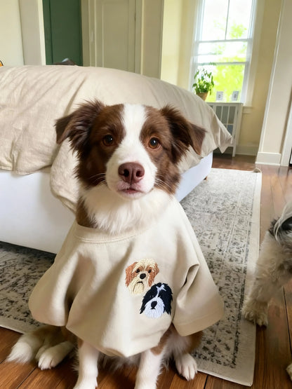 Custom embroidered pet portrait T-shirts/hoodies/sweatshirts