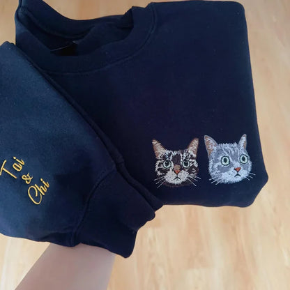 Custom embroidered pet portrait T-shirts/hoodies/sweatshirts