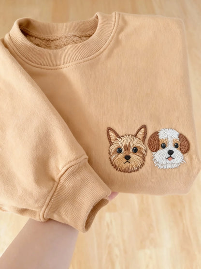 Custom embroidered pet portrait T-shirts/hoodies/sweatshirts