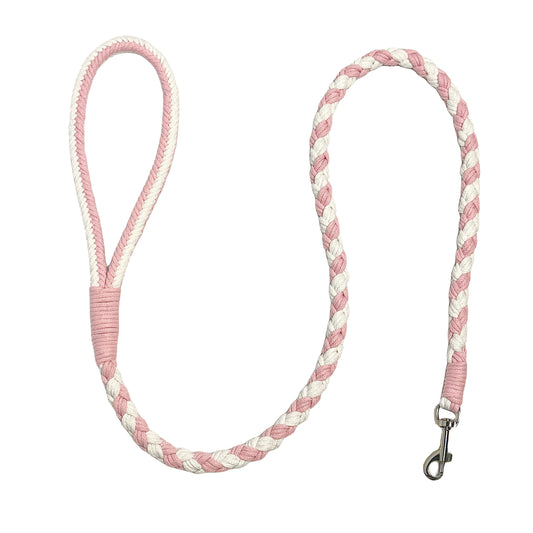 Pink & White | Handmade Rope Dog Leash