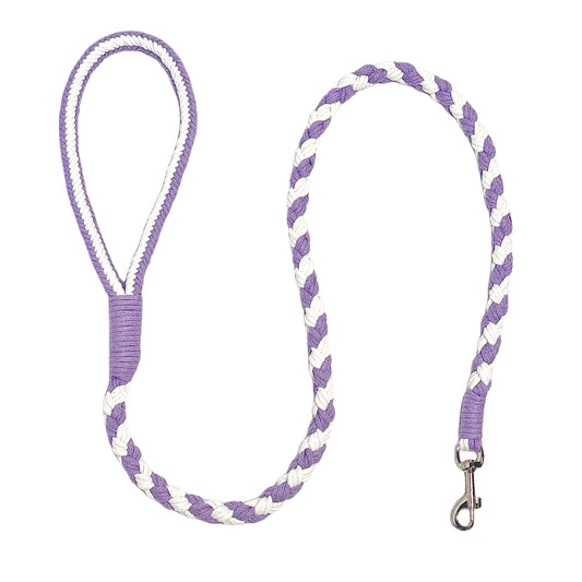 Purple & White | Handmade Rope Dog Leash