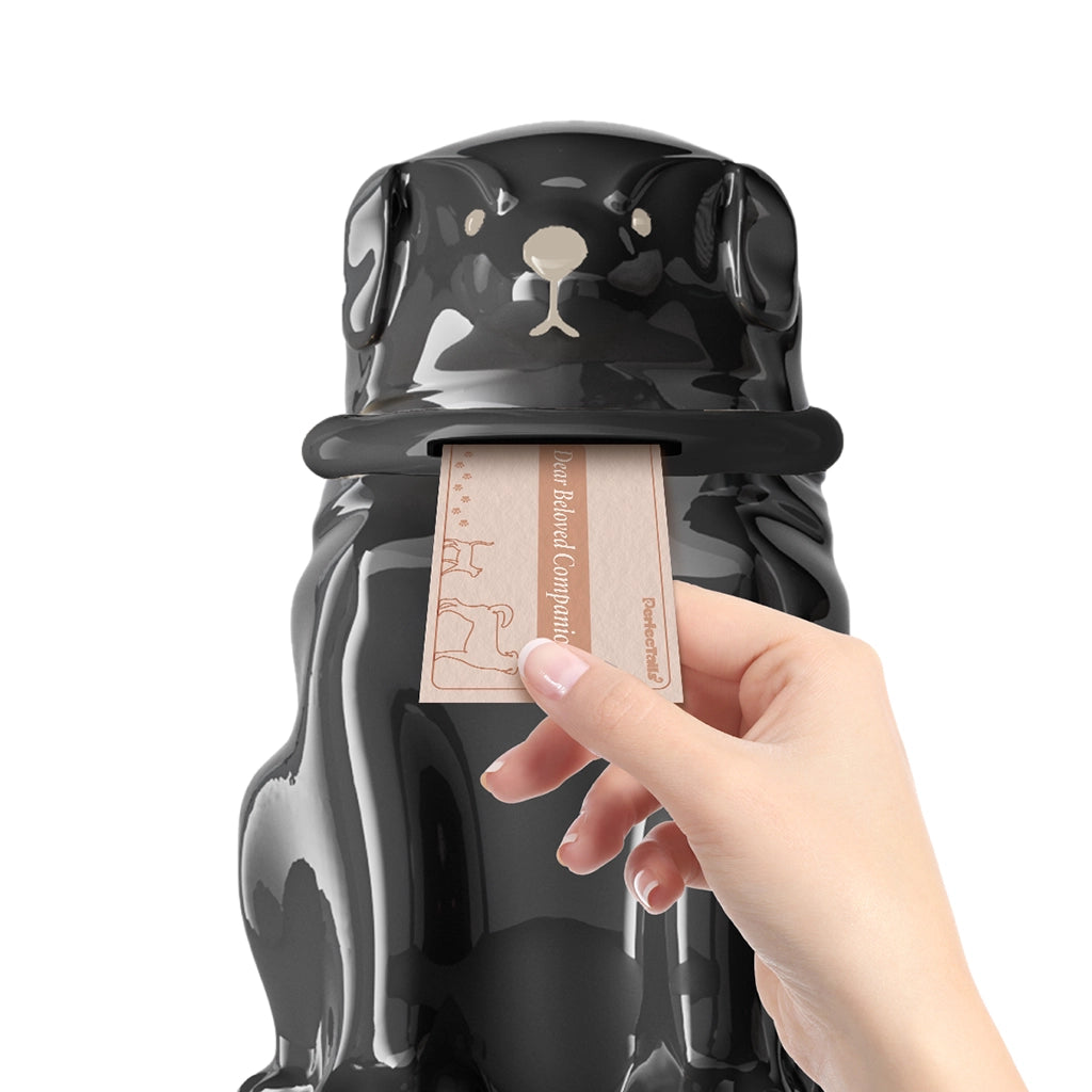 black dog with letter slot