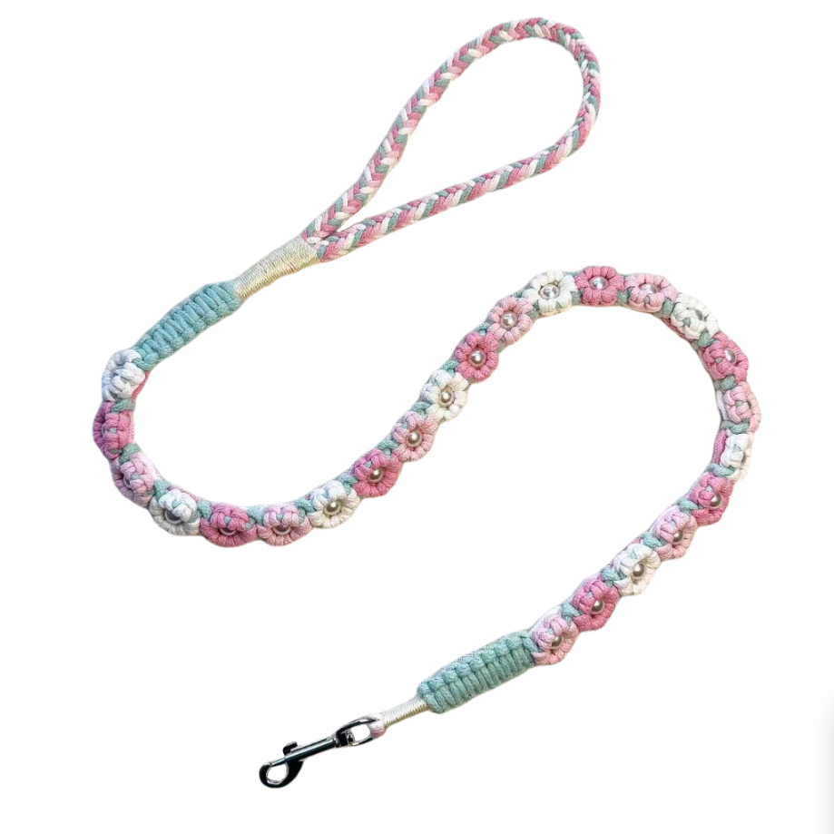 Spring Bloom | 25-Flower Handwoven Decorative Dog Leash