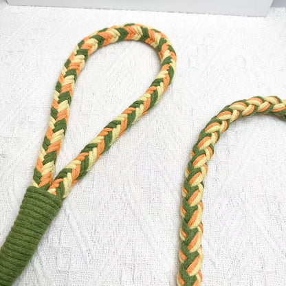 Orange & Yellow | 9-Flower Handwoven Decorative Dog Leash