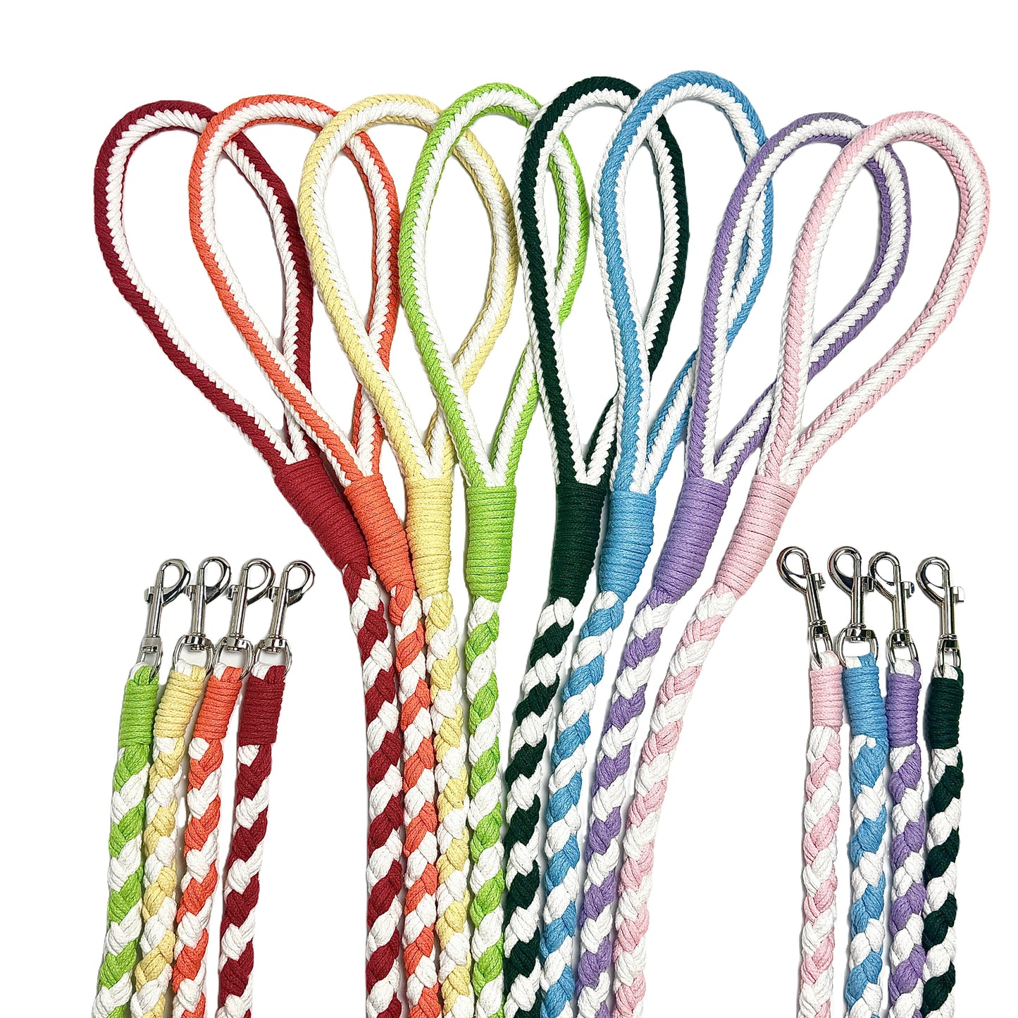 Pink & White | Handmade Rope Dog Leash