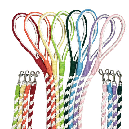 Green & White | Handmade Rope Dog Leash