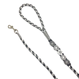 Black & Gray | 5-Flower Handwoven Decorative Dog Leash