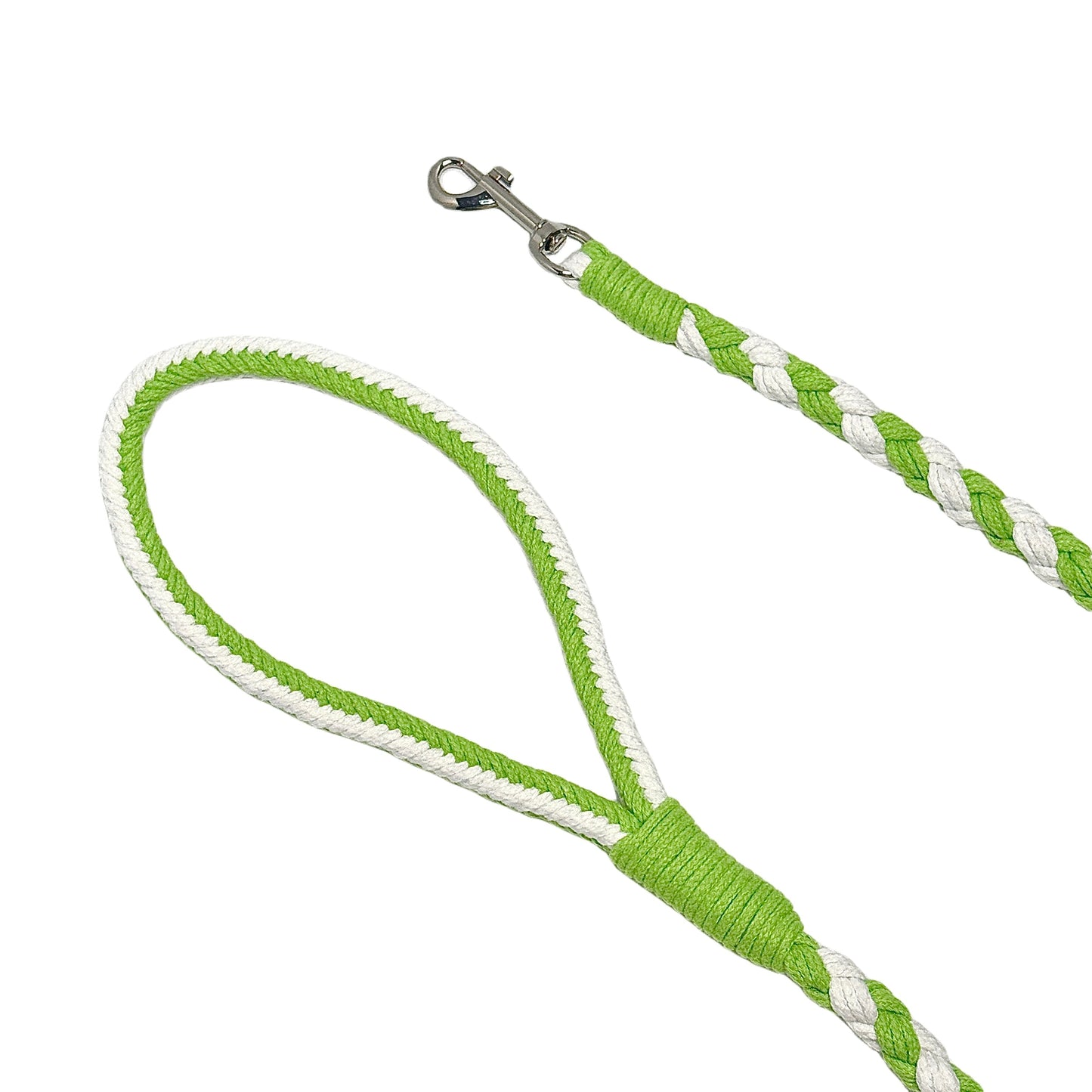 Green & White | Handmade Rope Dog Leash