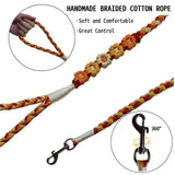 Orange & Yellow | 5-Flower Handwoven Decorative Dog Leash