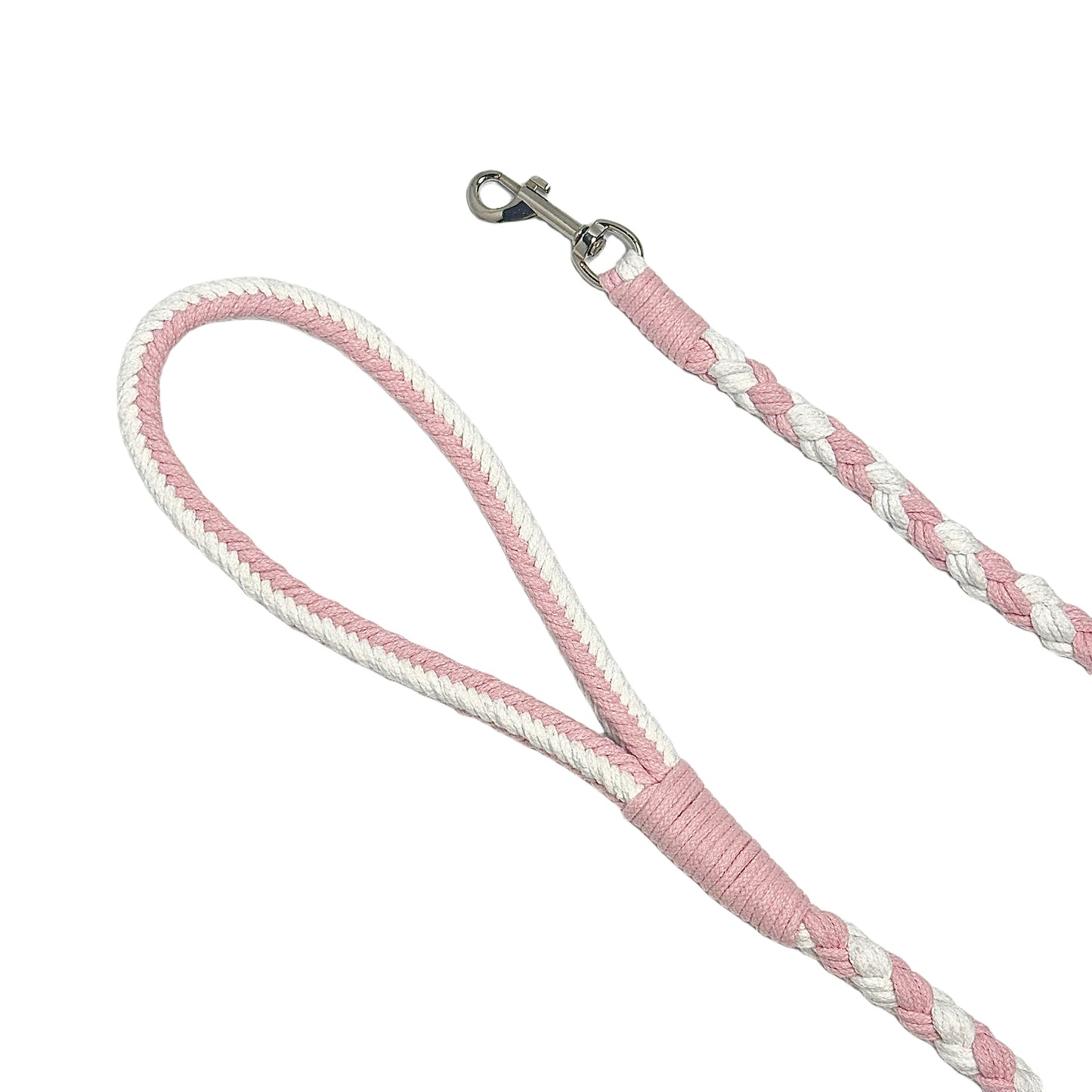 Pink & White | Handmade Rope Dog Leash