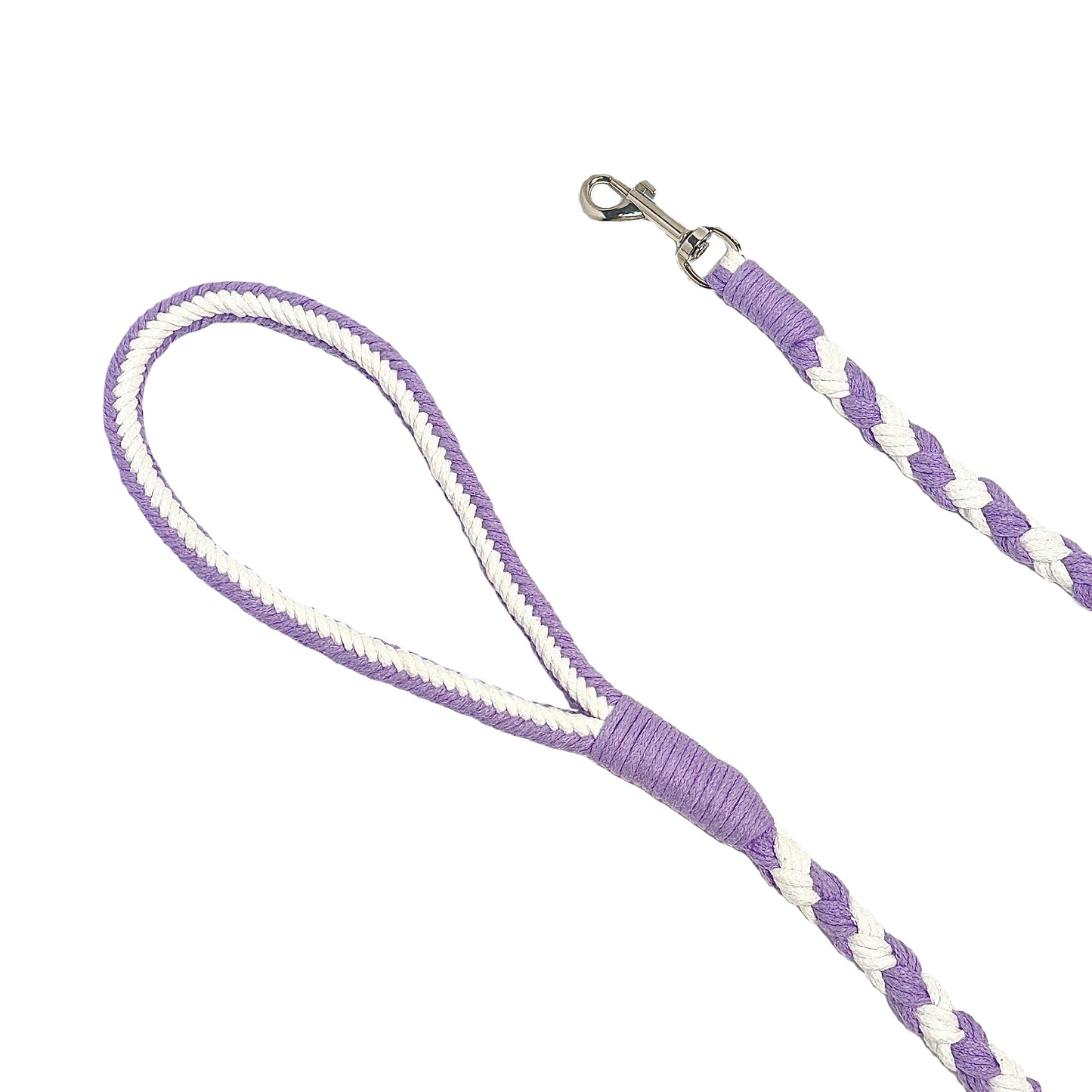 Purple & White | Handmade Rope Dog Leash