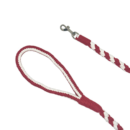 Red & White | Handmade Rope Dog Leash