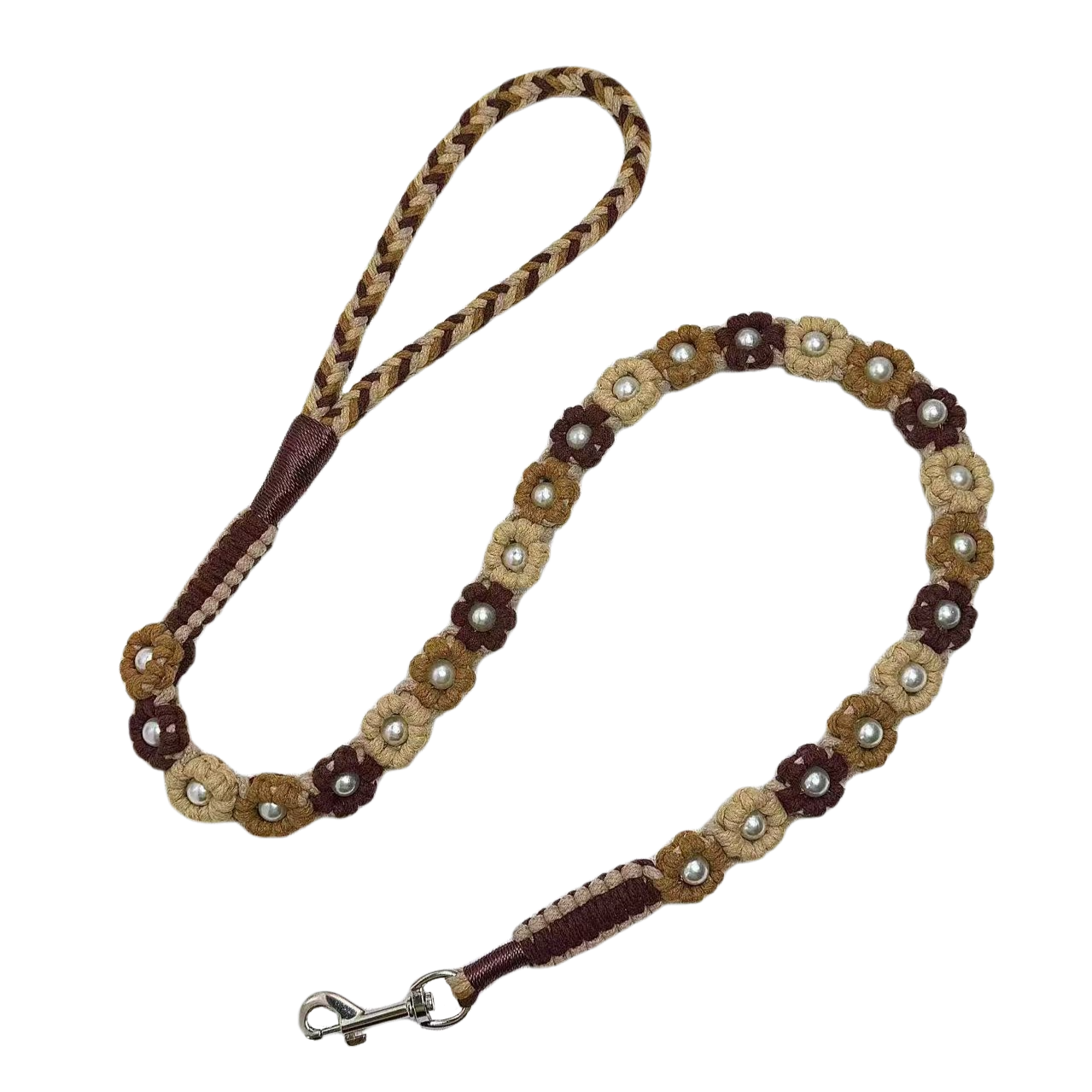 Earthtone Ombre | 25-Flower Handwoven Decorative Dog Leash
