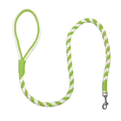 Green & White | Handmade Rope Dog Leash
