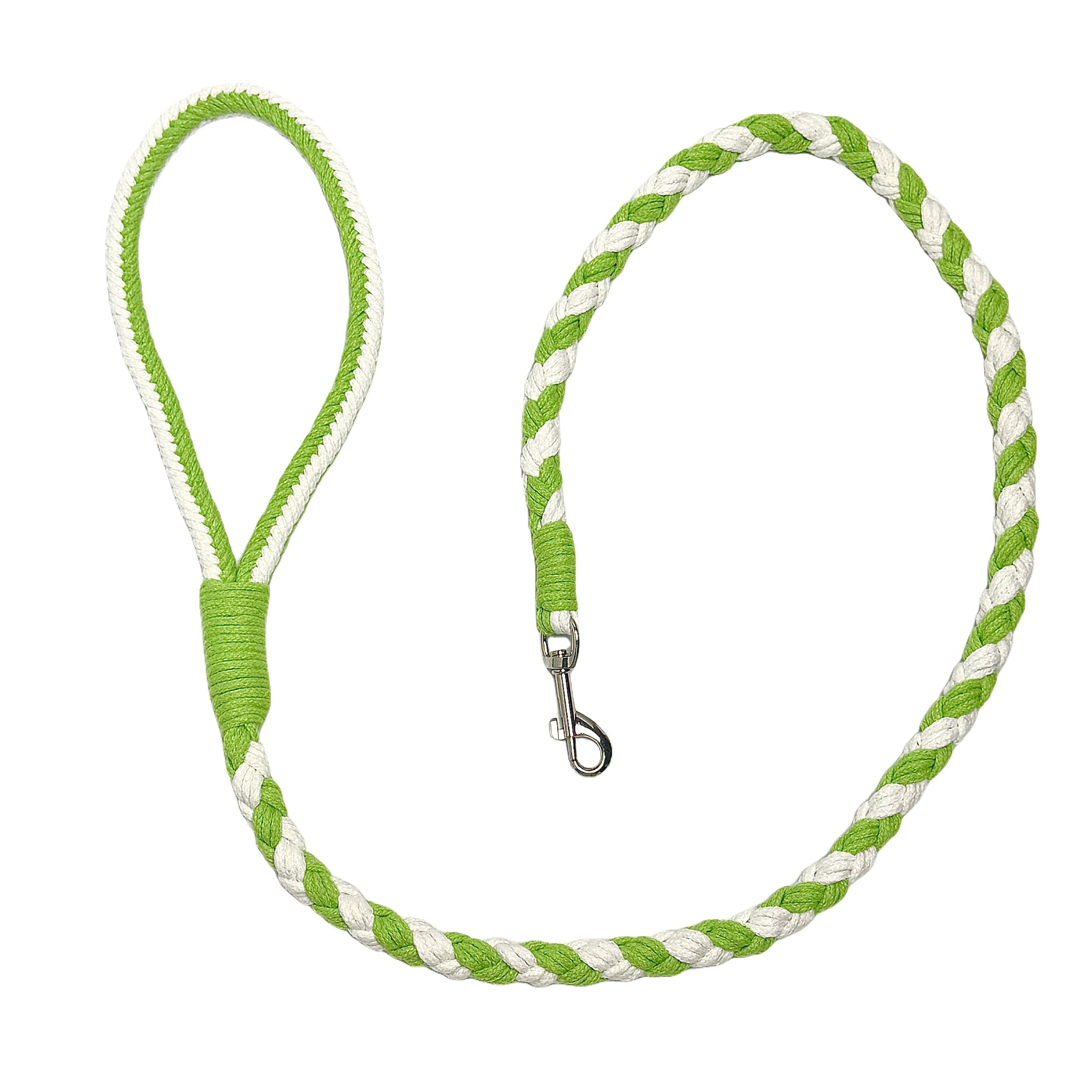 Green & White | Handmade Rope Dog Leash