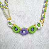 Green & Yellow | 5-Flower Handwoven Decorative Dog Leash