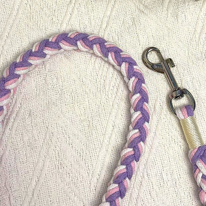 Pink & Purple | 9-Flower Handwoven Decorative Dog Leash