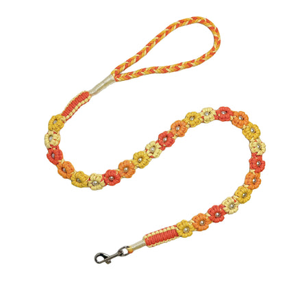 Marigold Ombre | 25-Flower Handwoven Decorative Dog Leash