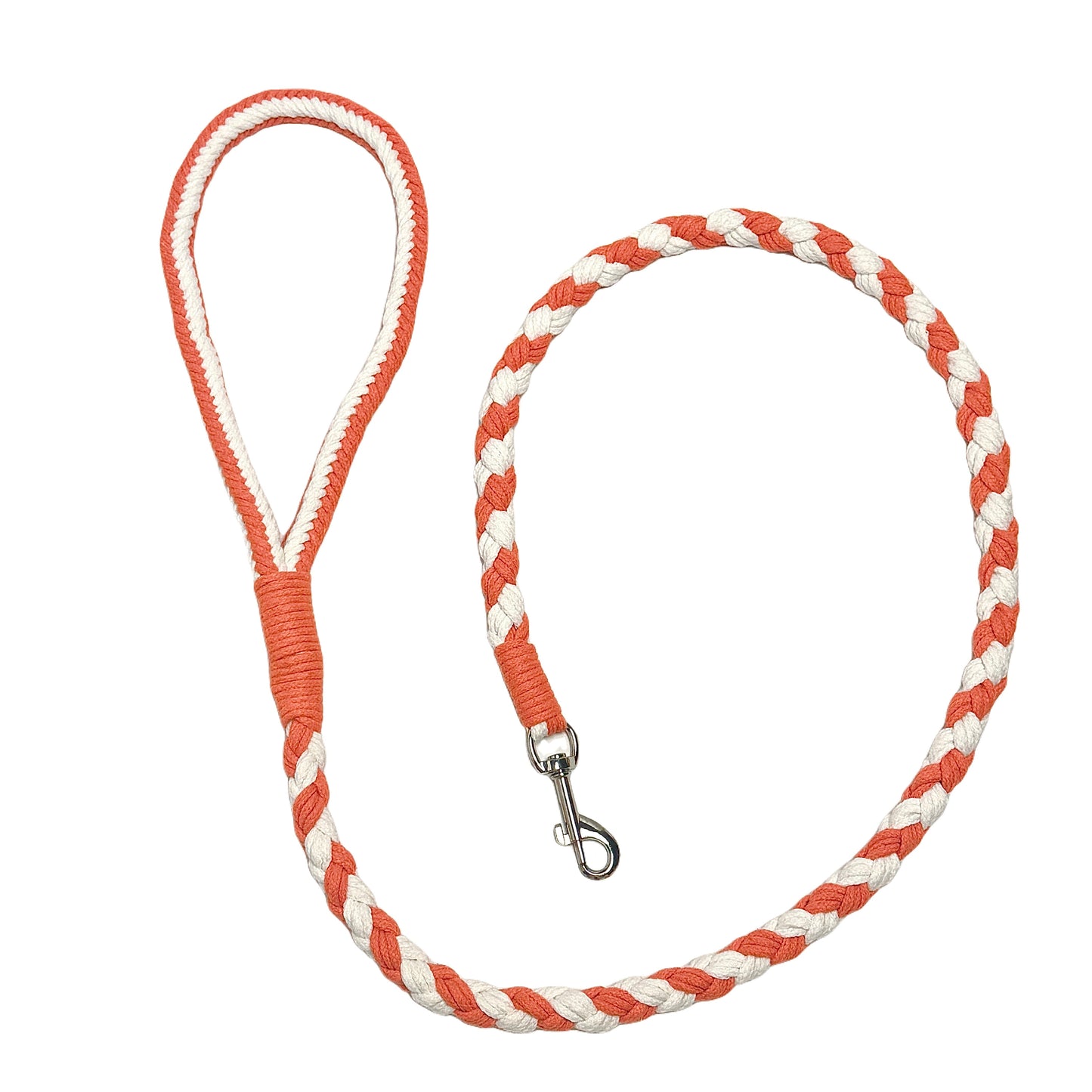 Orange & White | Handmade Rope Dog Leash