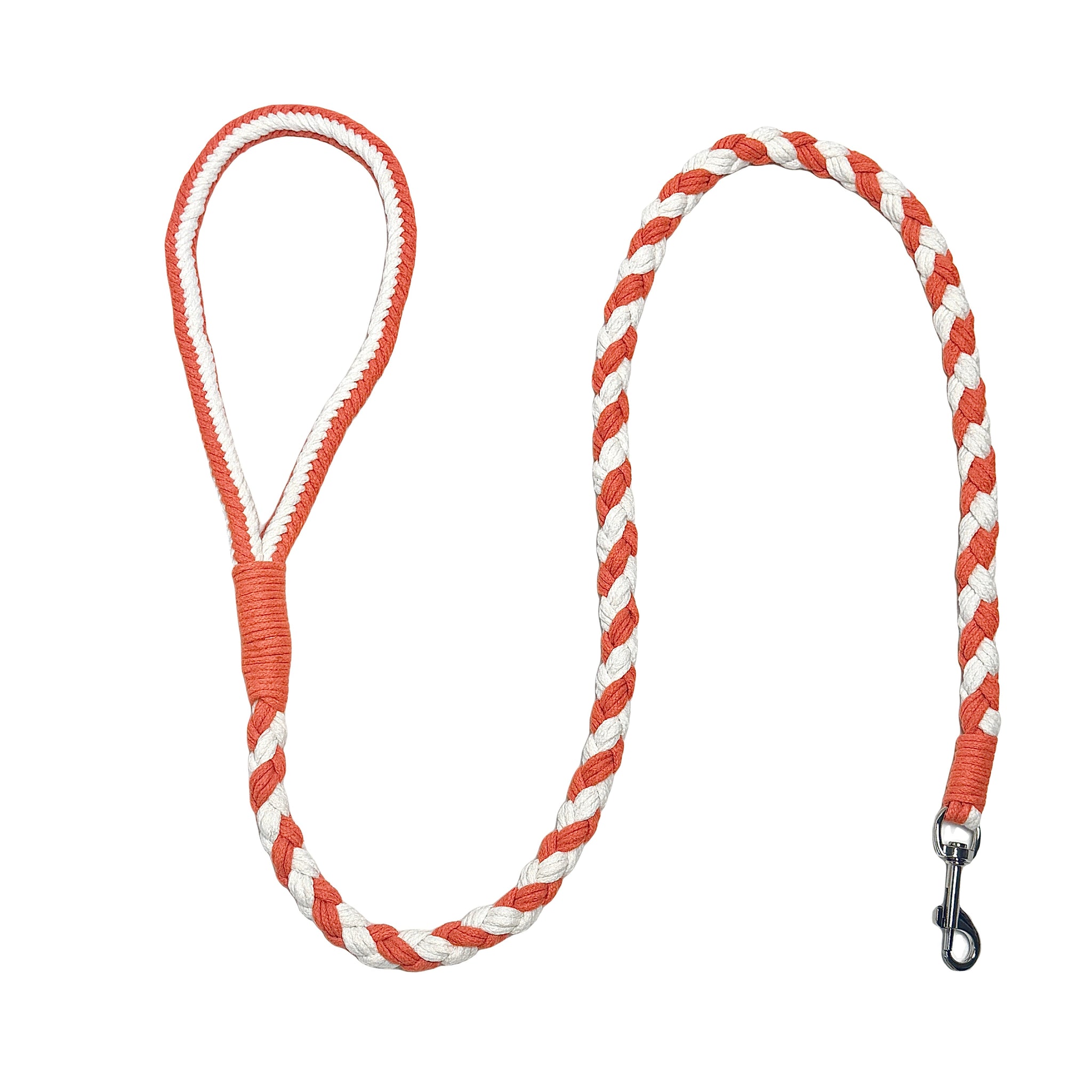 Orange & White | Handmade Rope Dog Leash