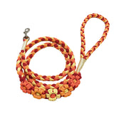 Orange & Yellow | 5-Flower Handwoven Decorative Dog Leash