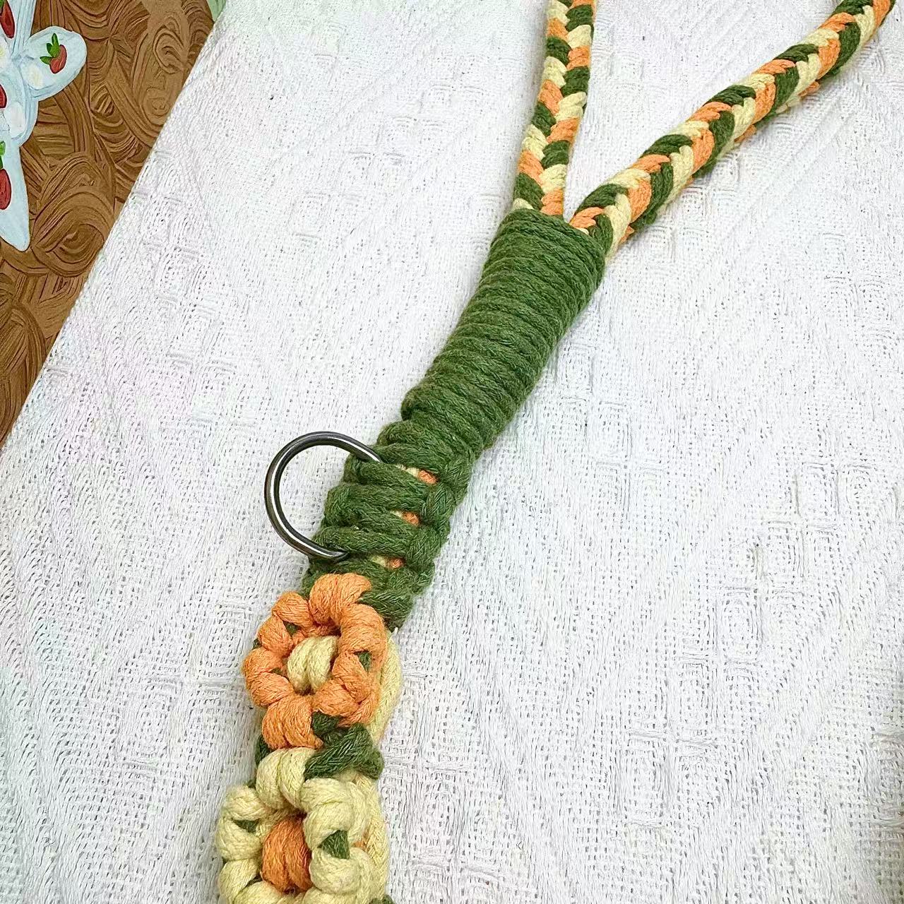 Orange & Yellow | 9-Flower Handwoven Decorative Dog Leash