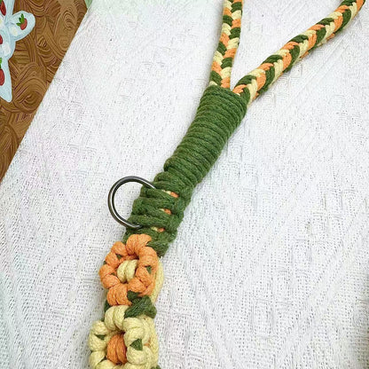 Orange & Yellow | 9-Flower Handwoven Decorative Dog Leash