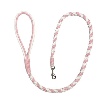 Pink & White | Handmade Rope Dog Leash