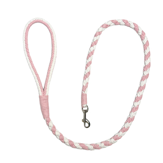 Pink & White | Handmade Rope Dog Leash