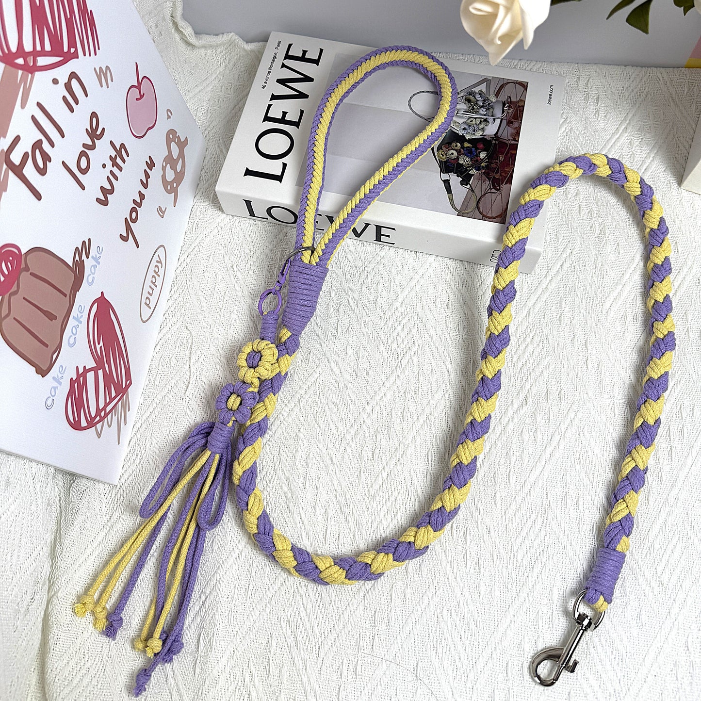Purple & Yellow | Handmade Rope Dog Leash
