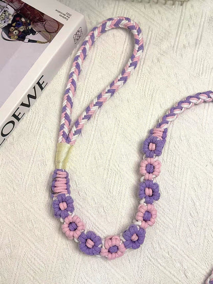 Pink & Purple | 9-Flower Handwoven Decorative Dog Leash