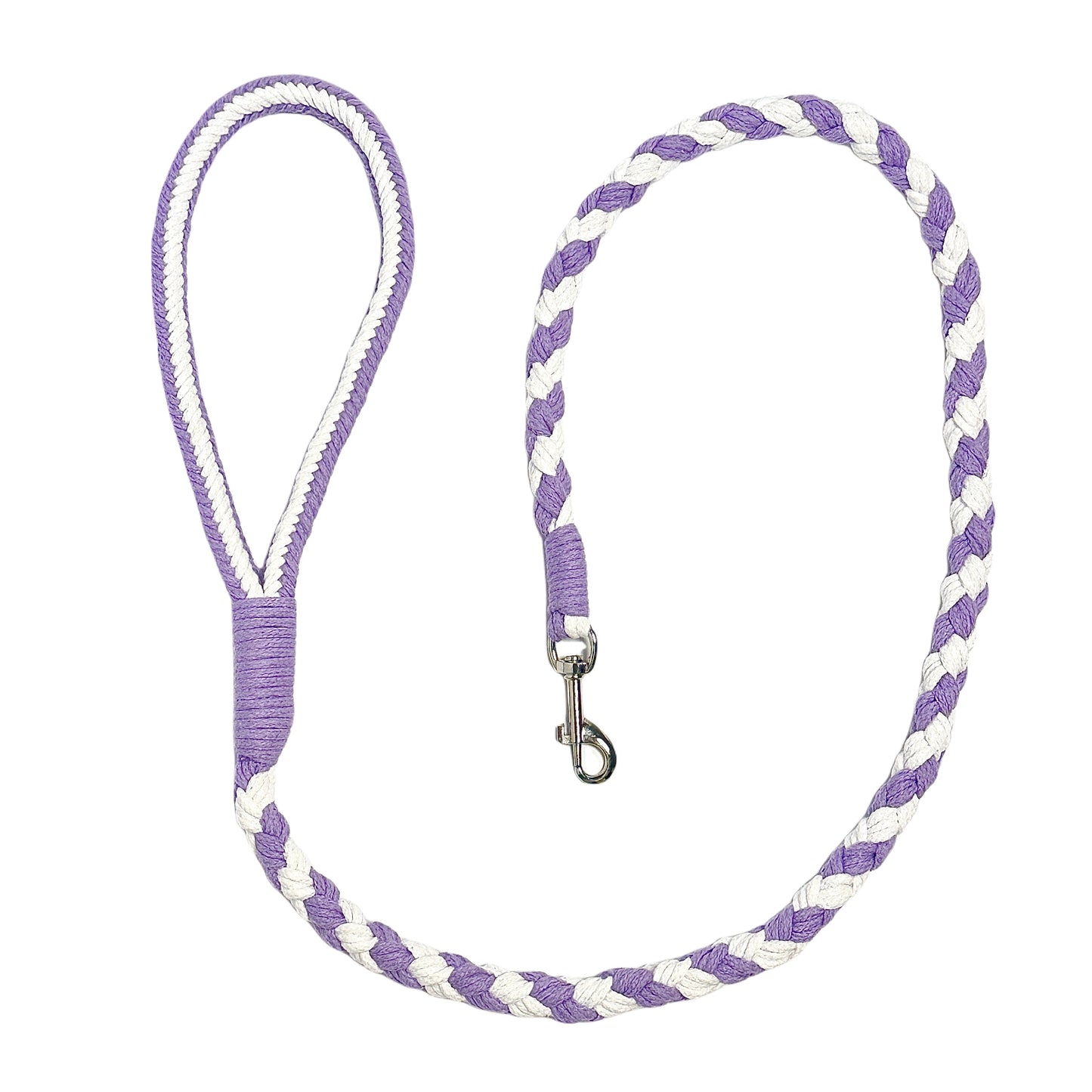 Purple & White | Handmade Rope Dog Leash