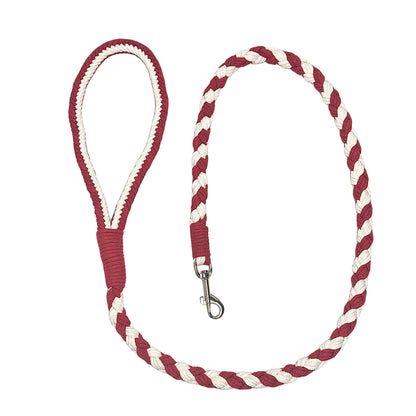Red & White | Handmade Rope Dog Leash