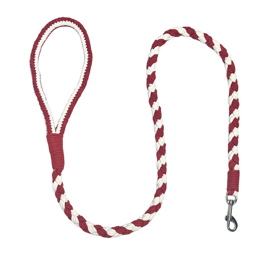 Red & White | Handmade Rope Dog Leash