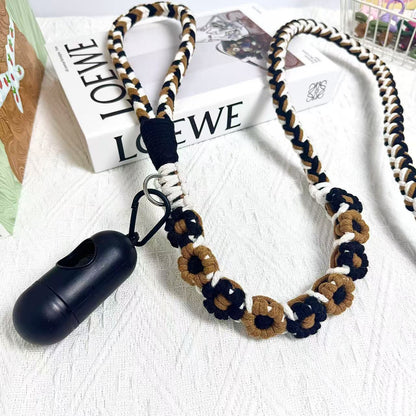 Black & Brown | 9-Flower Handwoven Decorative Dog Leash