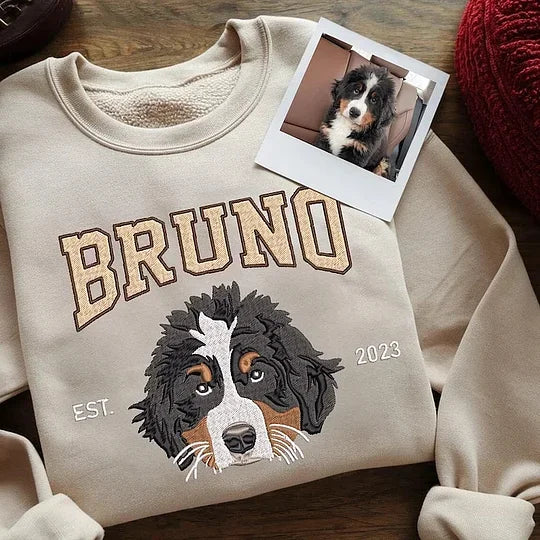 Custom embroidered pet portrait T-shirts/hoodies/sweatshirts