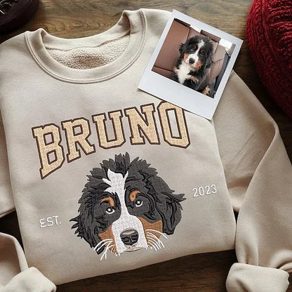 Custom embroidered pet portrait T-shirts/hoodies/sweatshirts