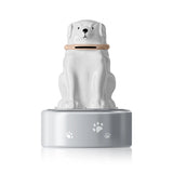 white dog urn front view