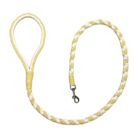 Yellow & White | Handmade Rope Dog Leash