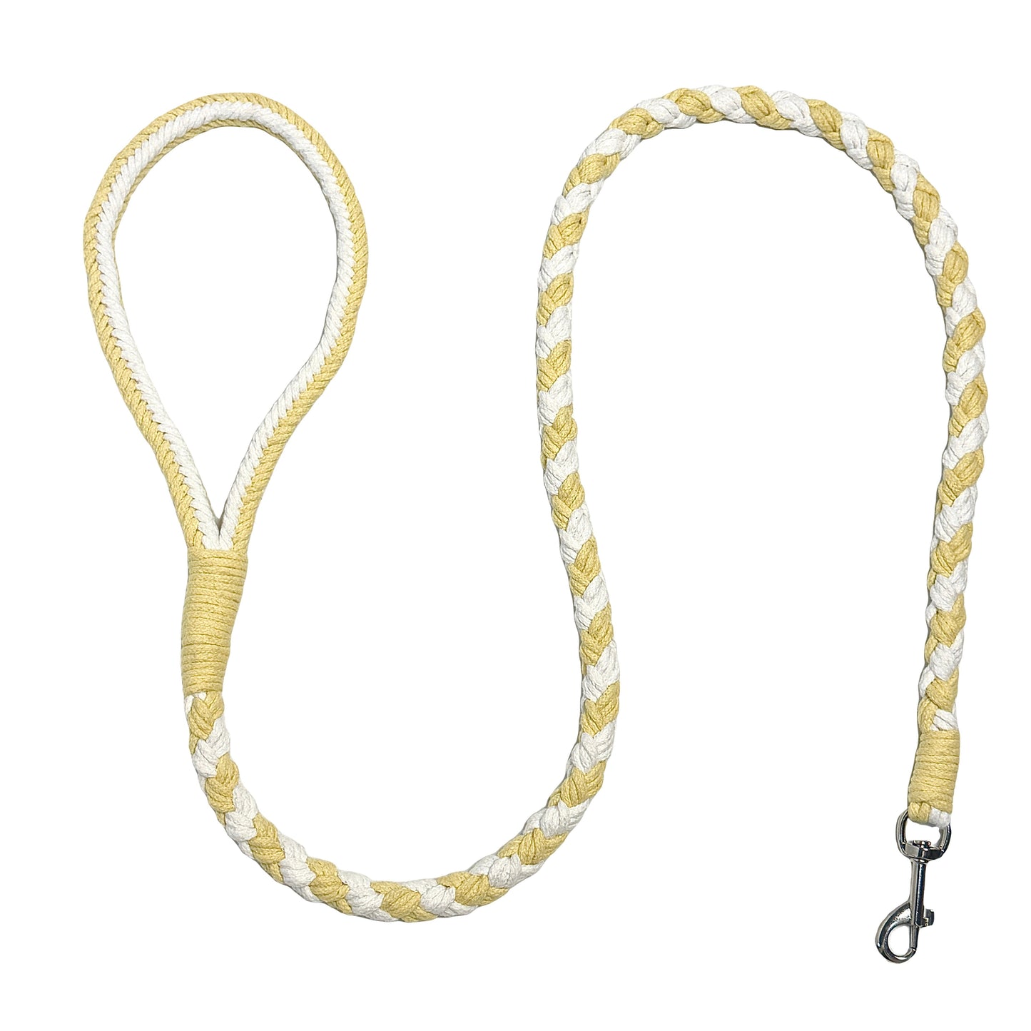 Yellow & White | Handmade Rope Dog Leash